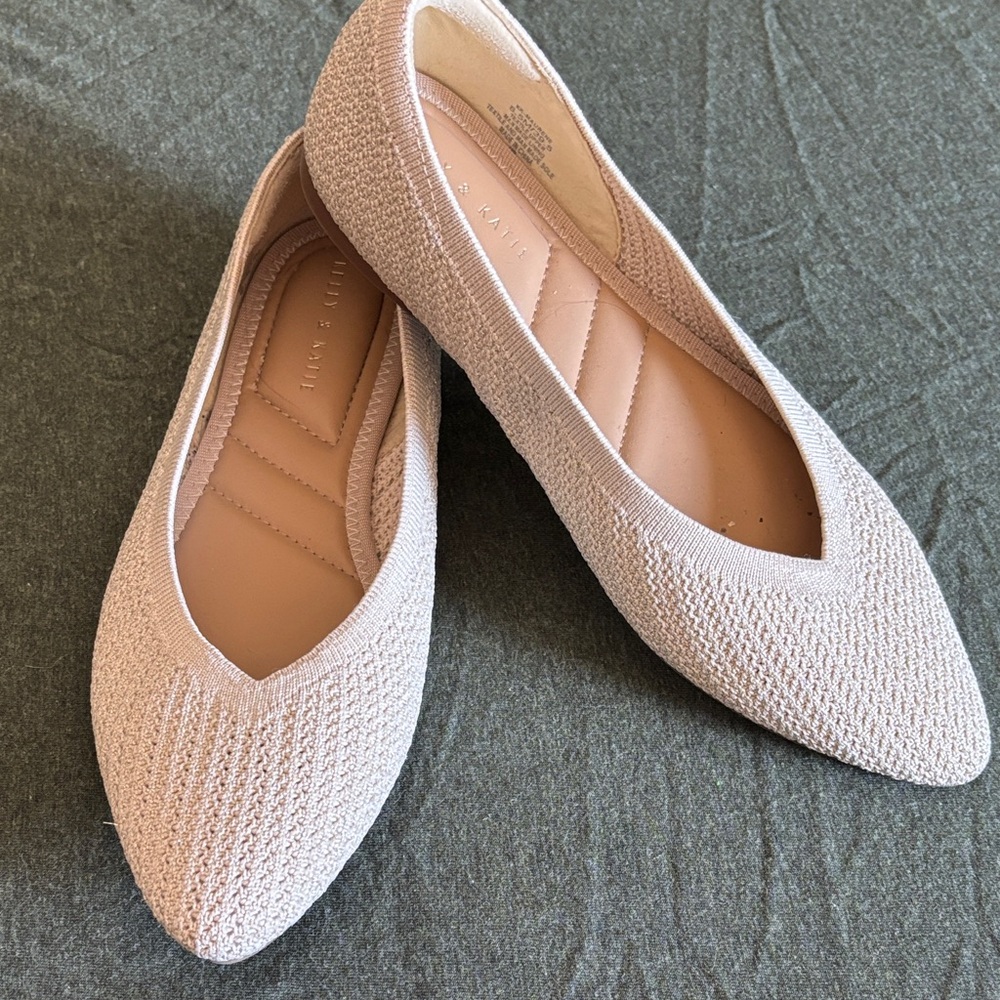 Kelly & Katie Pointed Knit Ballet Flat - Light Blush